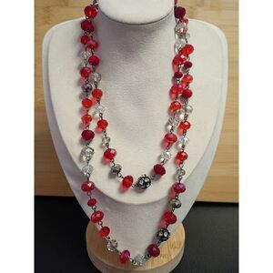 Vintage Holiday Shades of Reds, Glass Beaded Necklace for Wearing or for Gifting